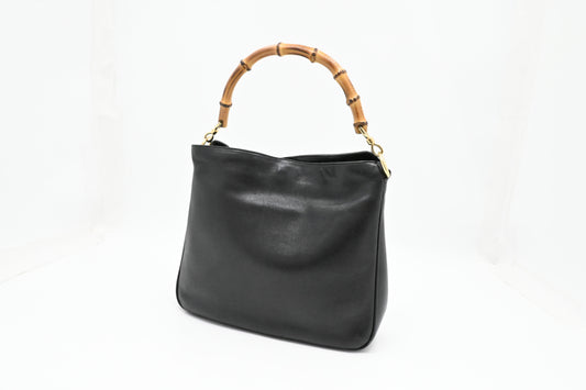 Gucci Bamboo Handbag in Black Leather