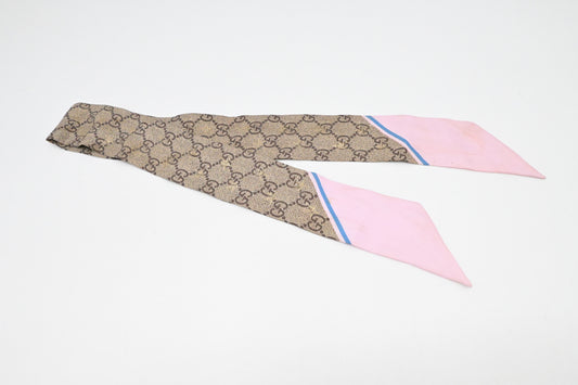 Gucci Bandeau in GG and Pink Silk