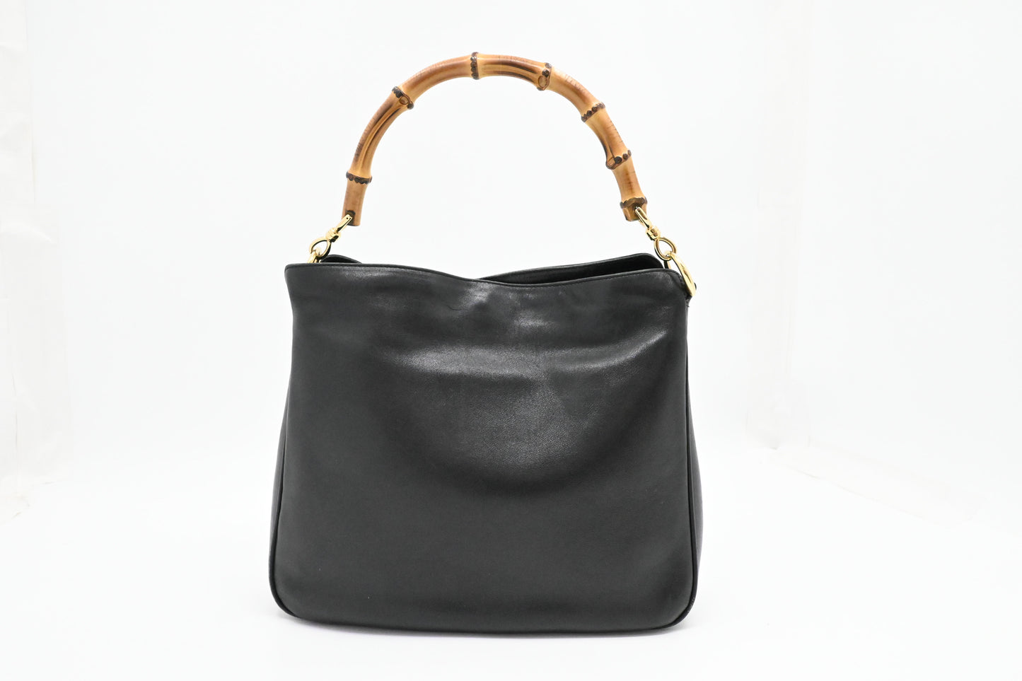 Gucci Bamboo Handbag in Black Leather