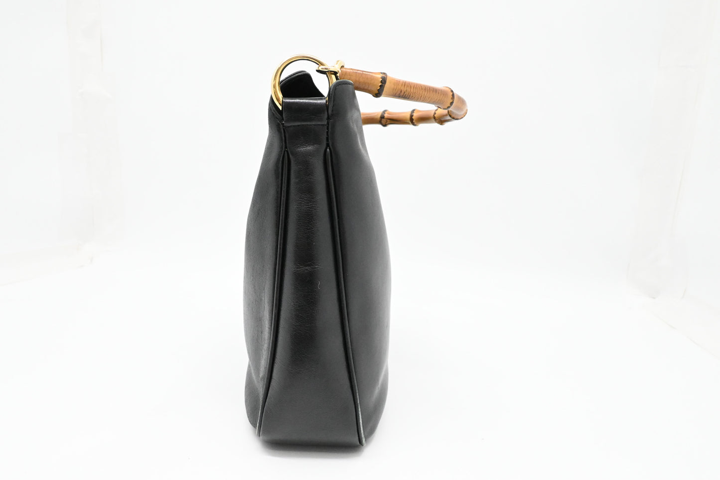 Gucci Bamboo Handbag in Black Leather