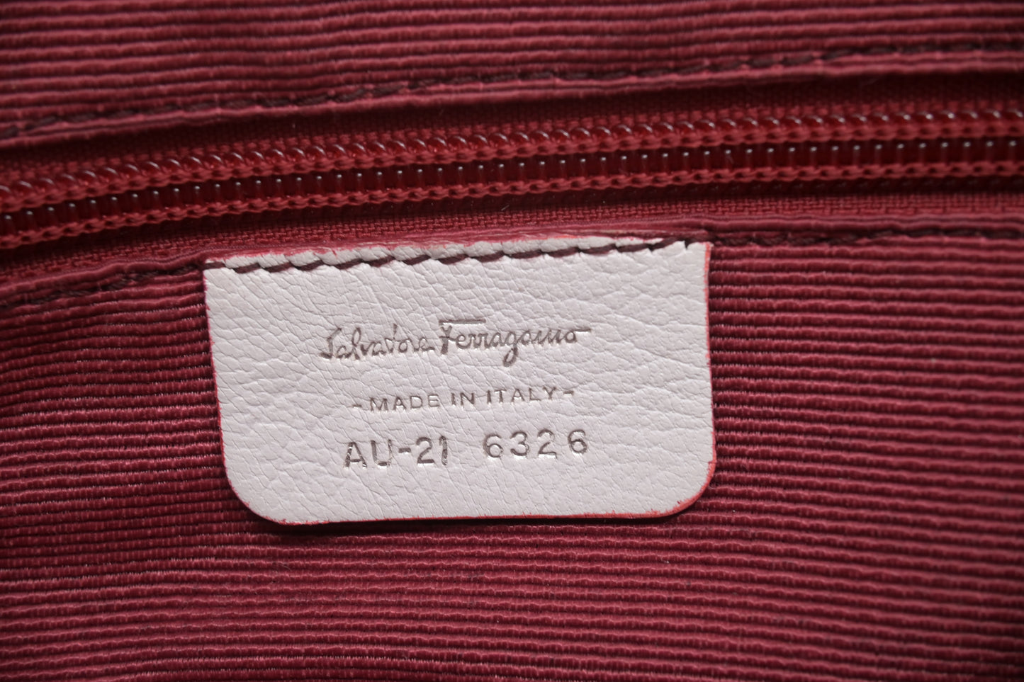 Ferragamo Gancini Shoulder Bag in Pink Canvas and White Leather