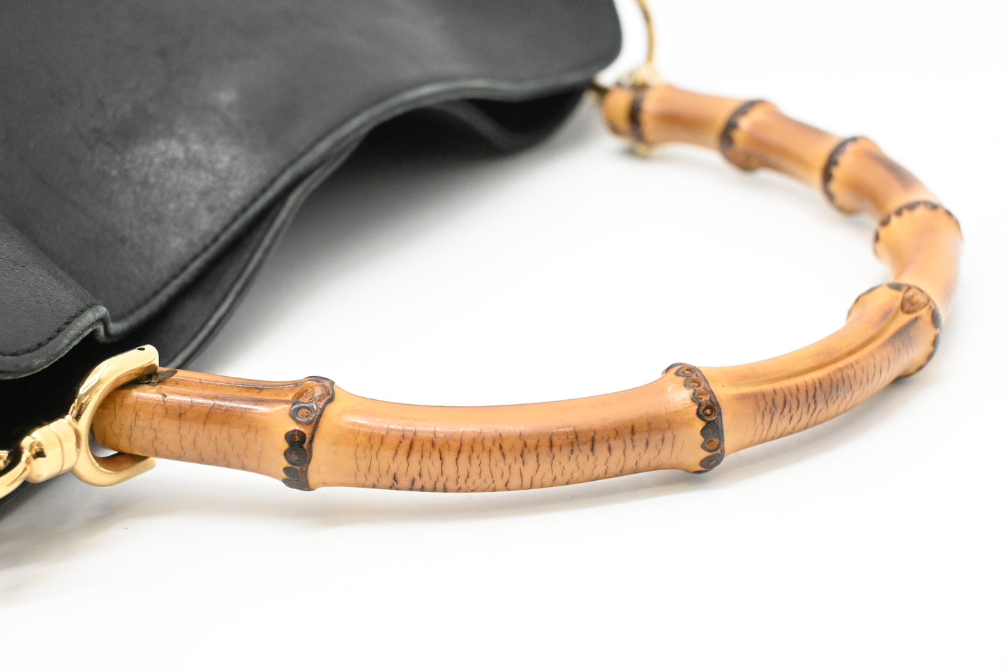 Gucci Bamboo Handbag in Black Leather