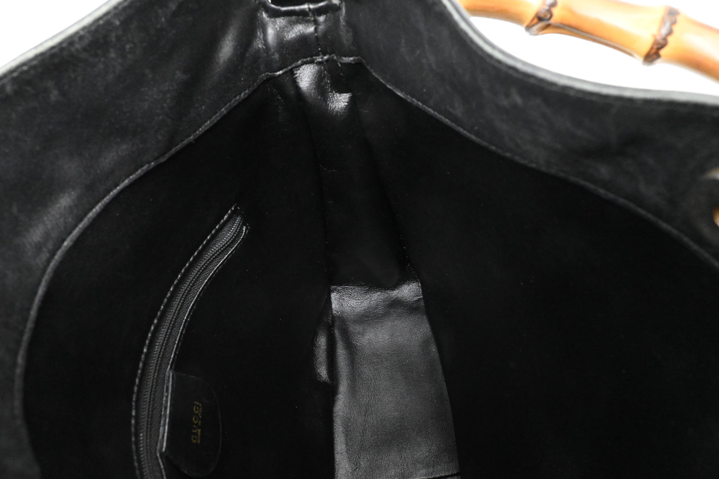 Gucci Bamboo Handbag in Black Leather