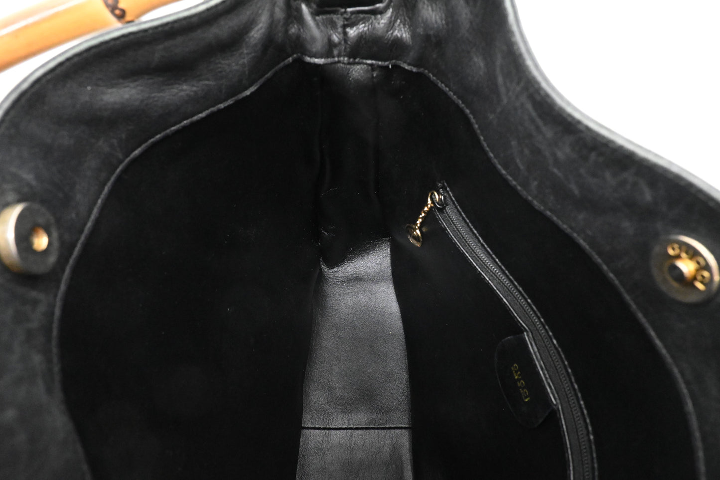 Gucci Bamboo Handbag in Black Leather