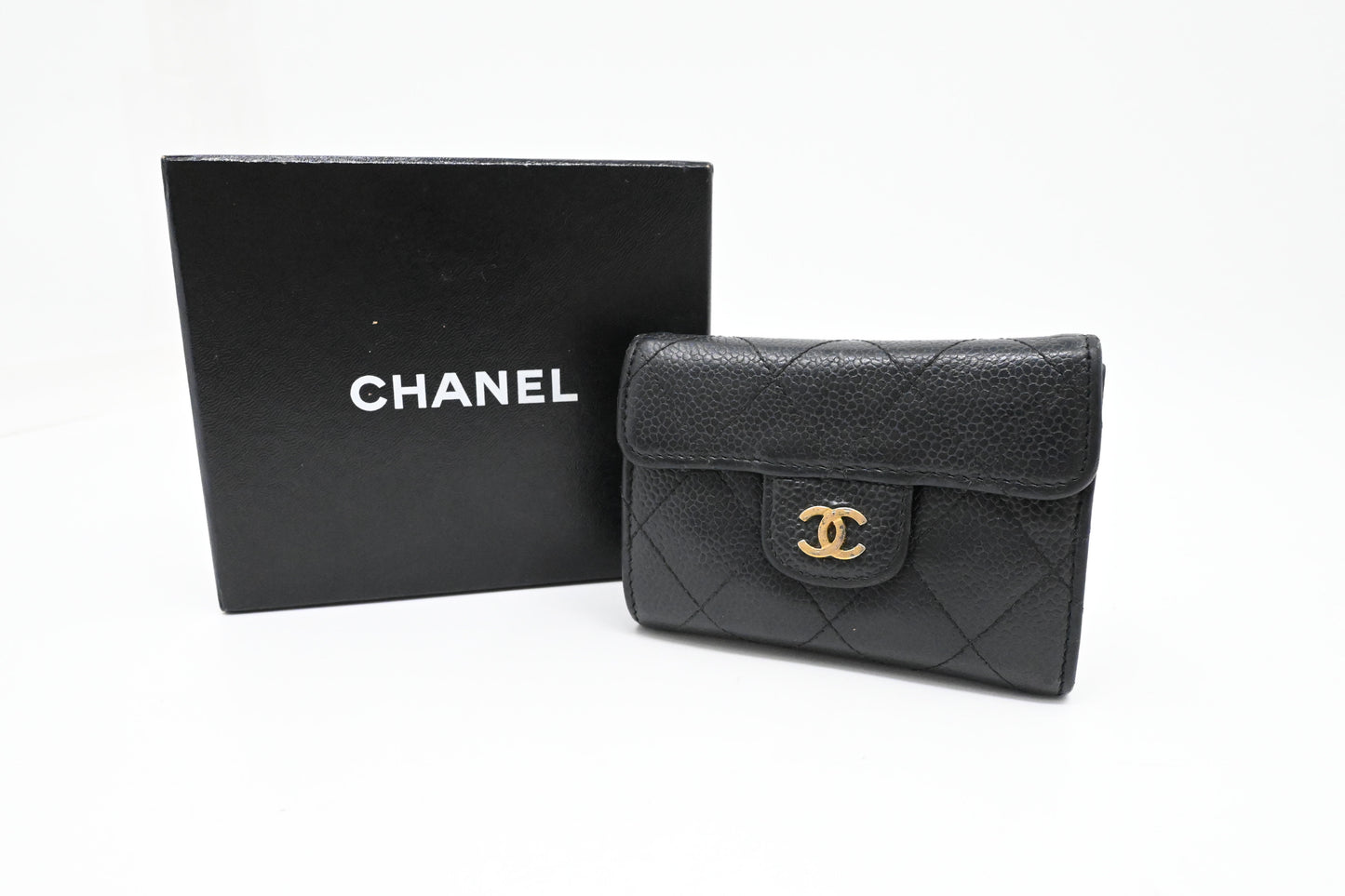 Chanel Card Case in Black Caviar Leather