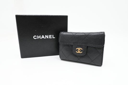 Chanel Card Case in Black Caviar Leather