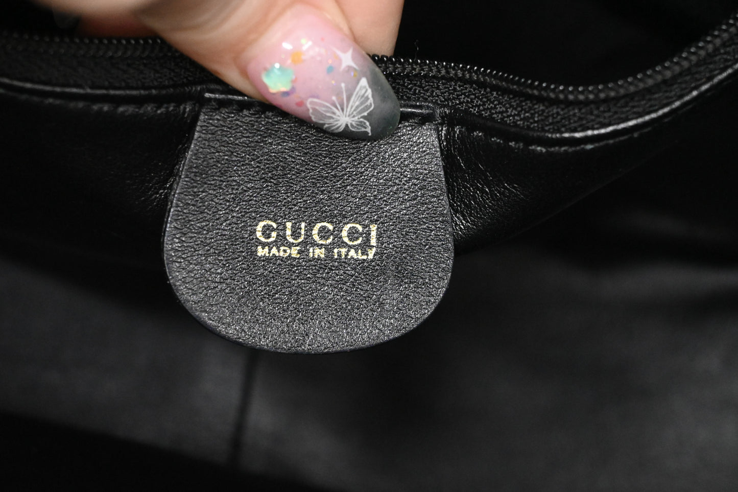 Gucci Bamboo Handbag in Black Leather