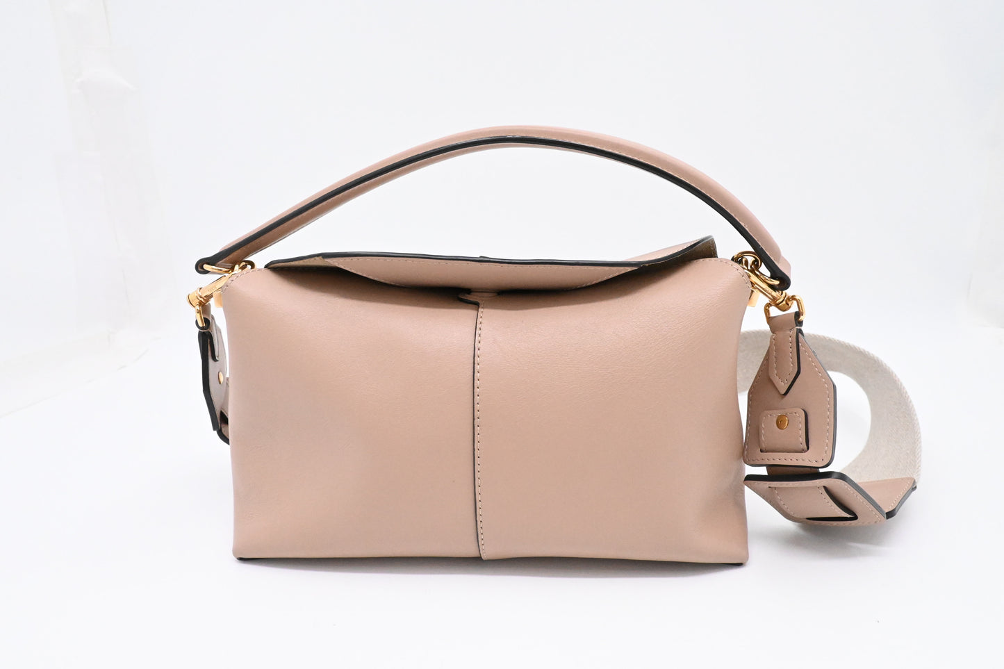 Tod's T Case Shoulder Bag in Beige Leather