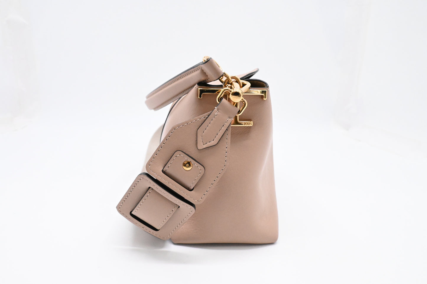 Tod's T Case Shoulder Bag in Beige Leather