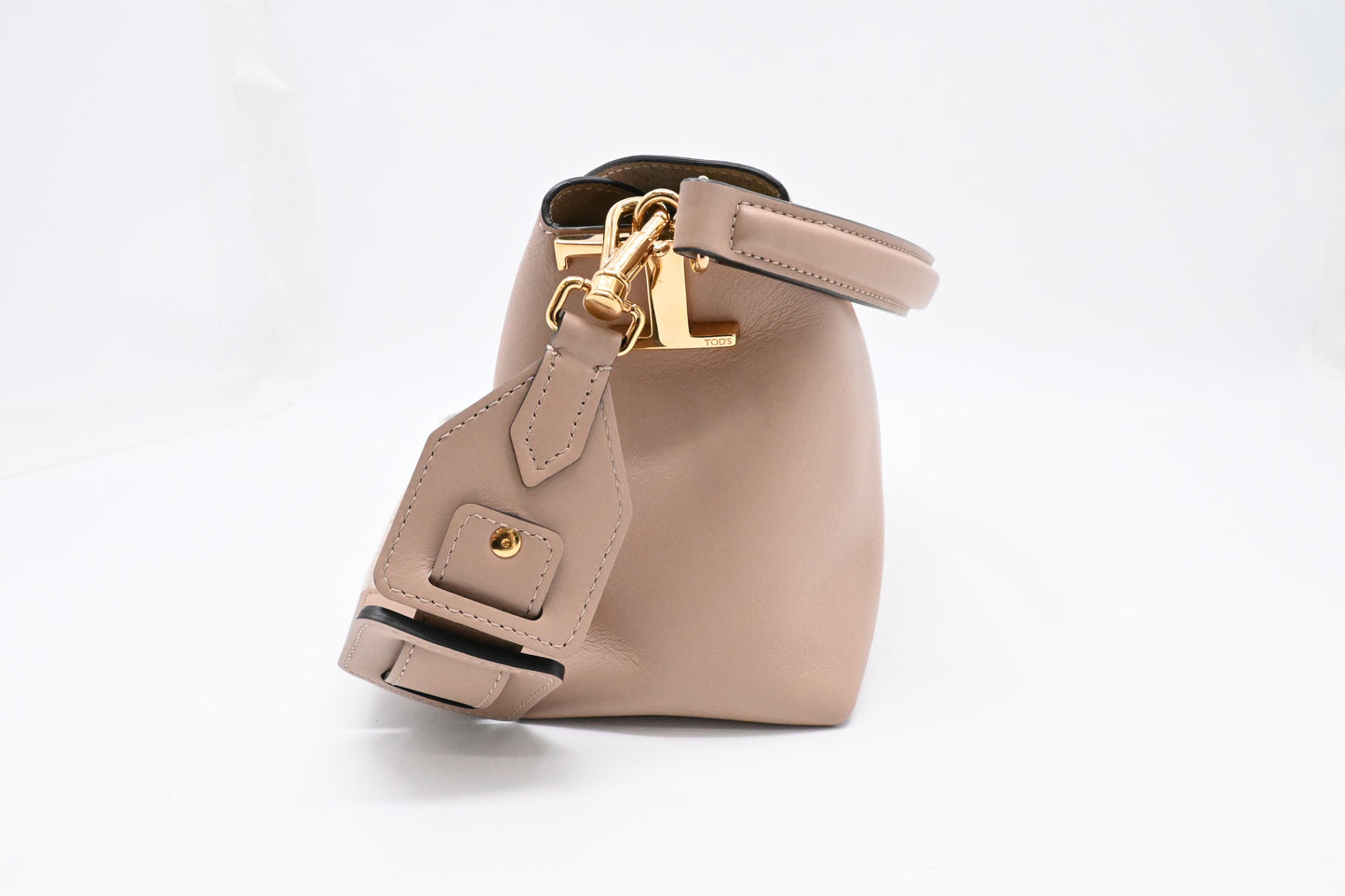 Tod's T Case Shoulder Bag in Beige Leather