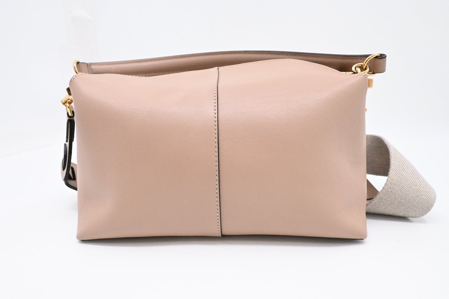 Tod's T Case Shoulder Bag in Beige Leather