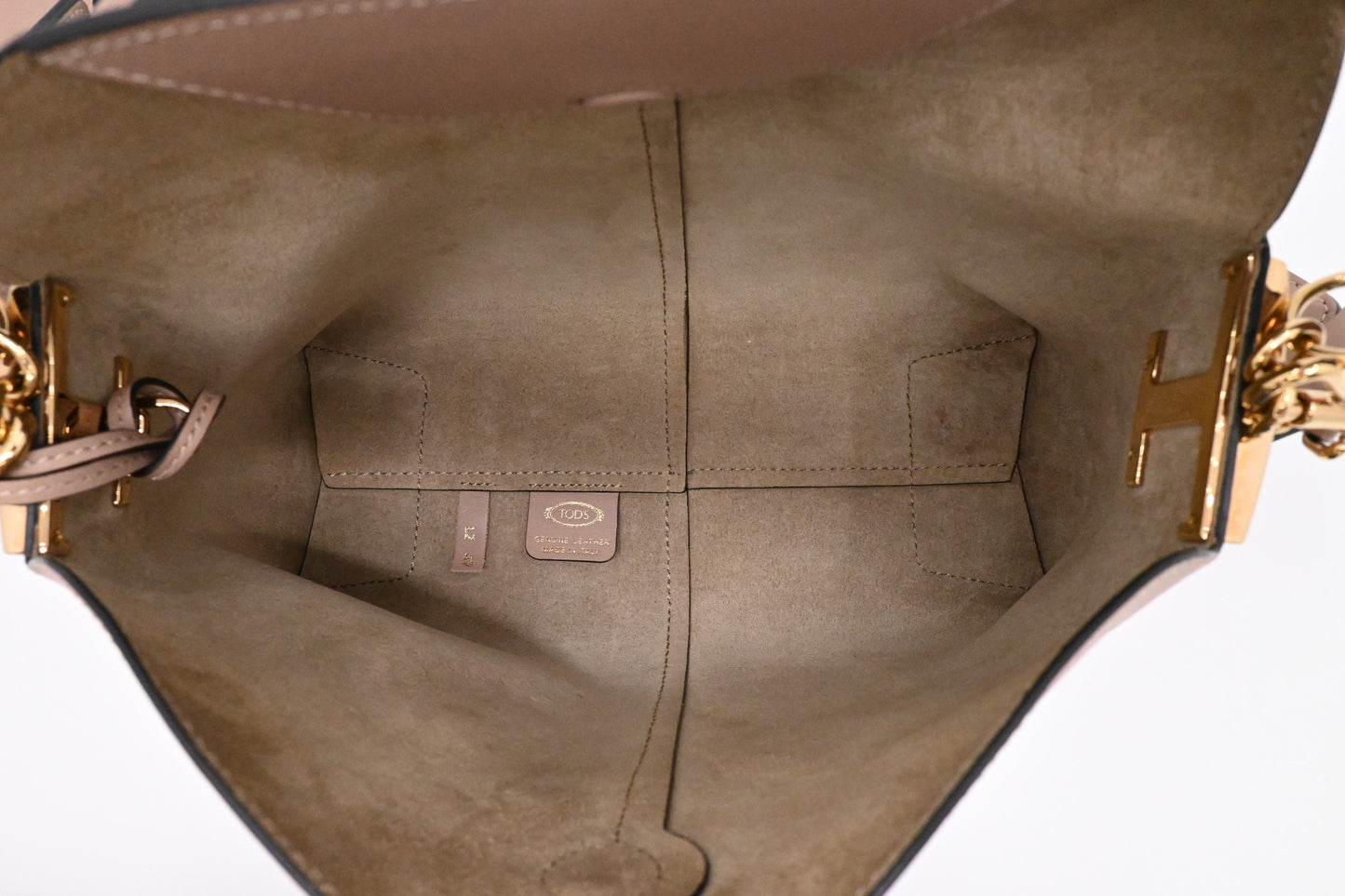 Tod's T Case Shoulder Bag in Beige Leather