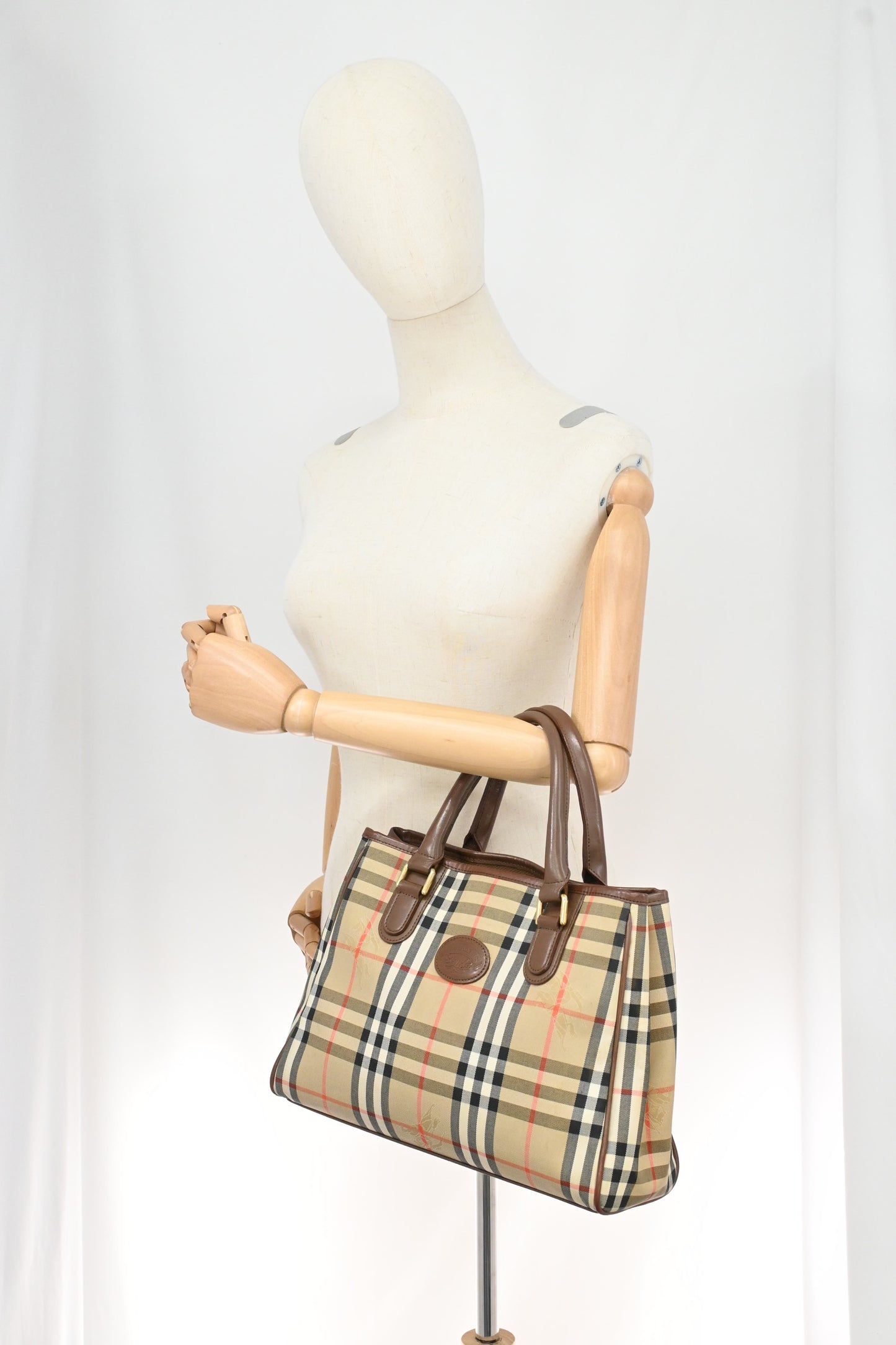 Burberry Handbag in Brown Check Canvas