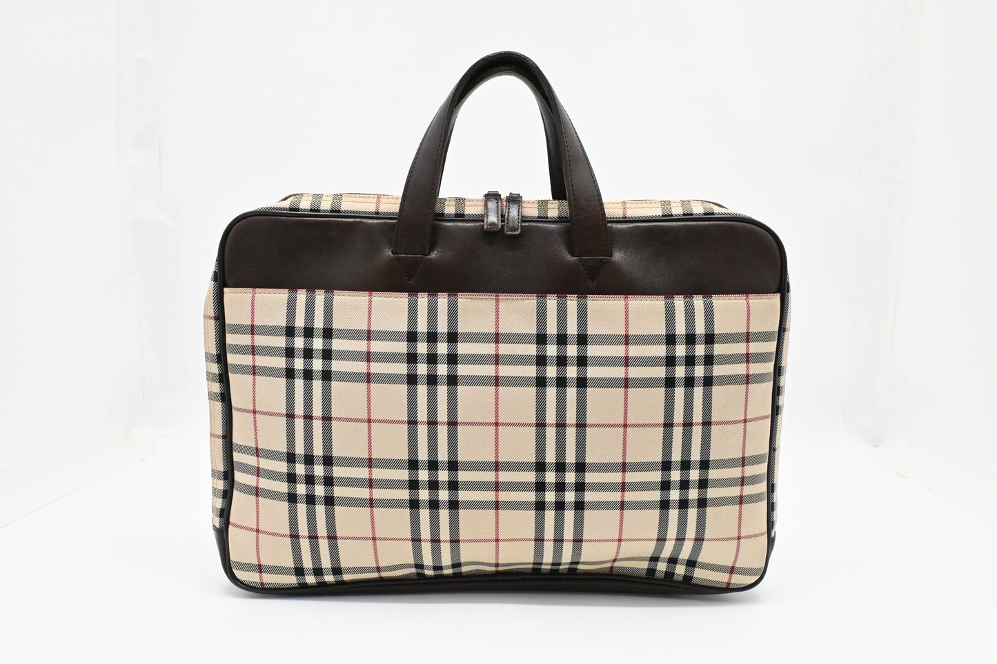 Burberry Business Bag in Beige Check Canvas