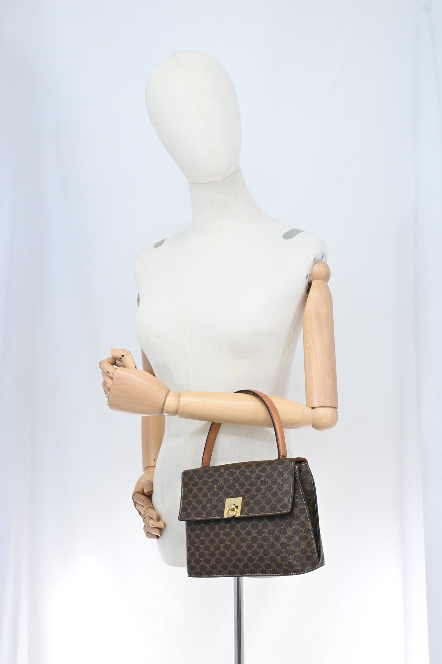 Celine Handbag in Brown Macadam Canvas