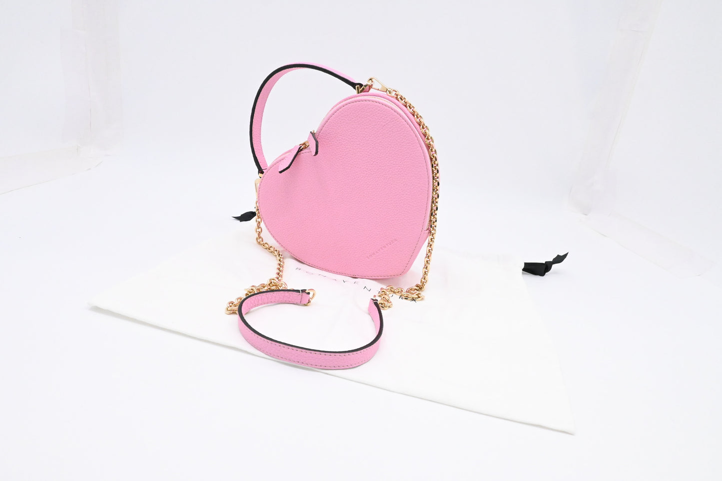 Bonaventura Alia Heart Bag in Taffy Pink Leather