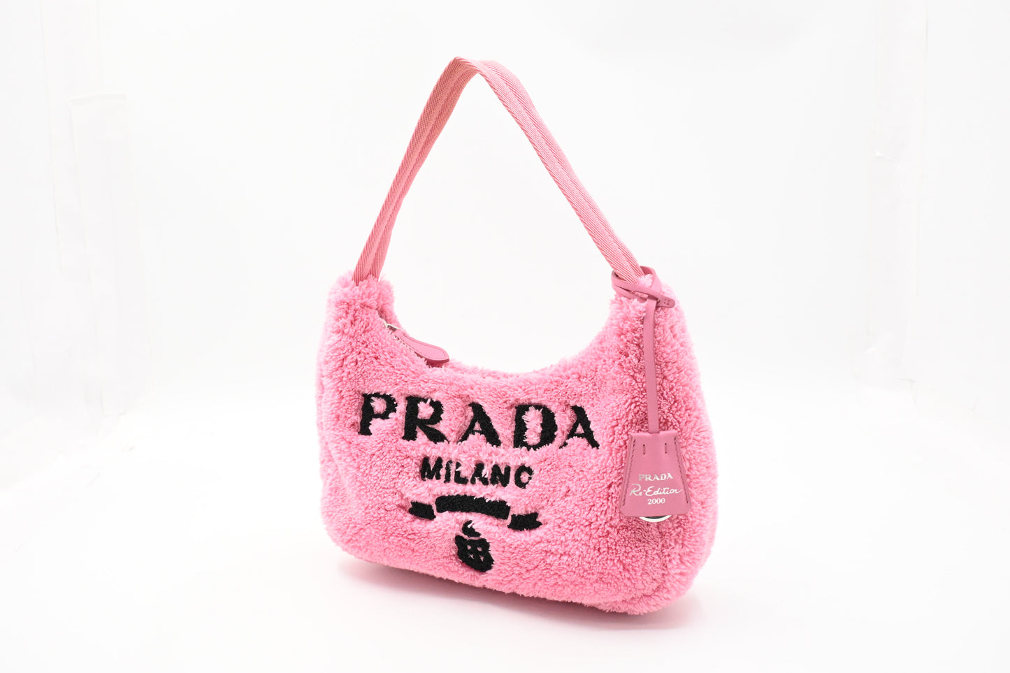 Prada Shoulder Bag Re-Edition 2000 Terry in Pink Fabric