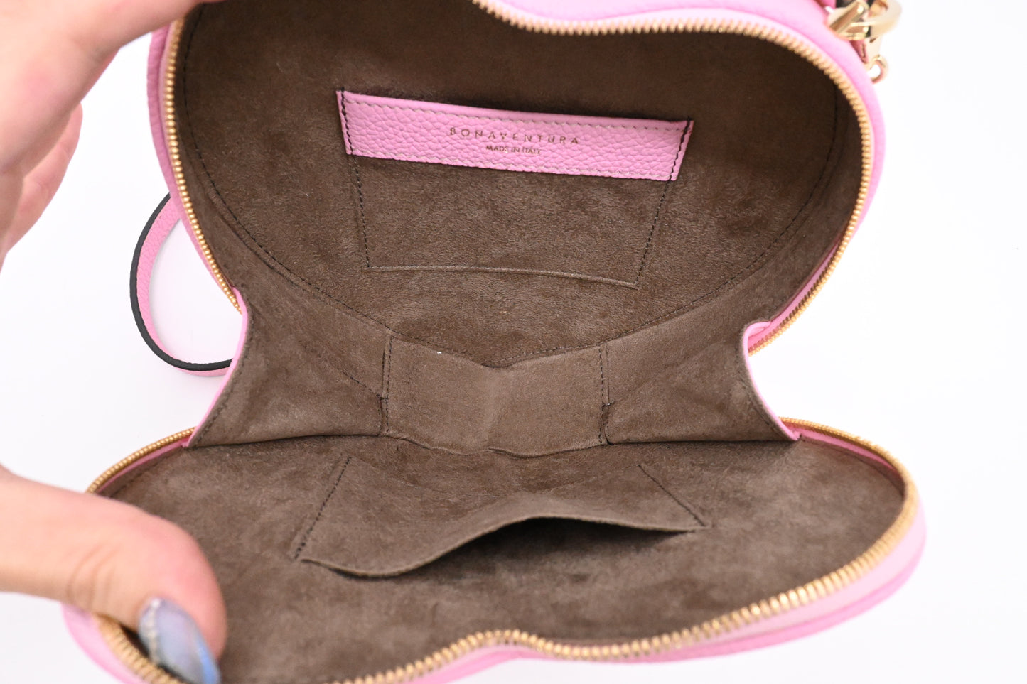 Bonaventura Alia Heart Bag in Taffy Pink Leather