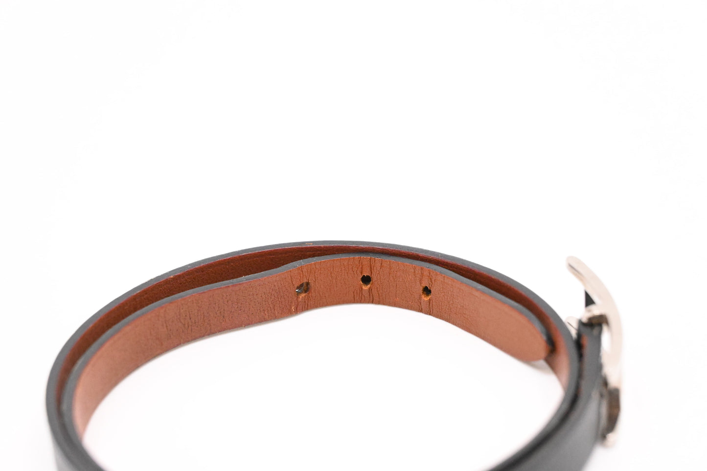 Hermes Double Tour Bracelet in Black Leather