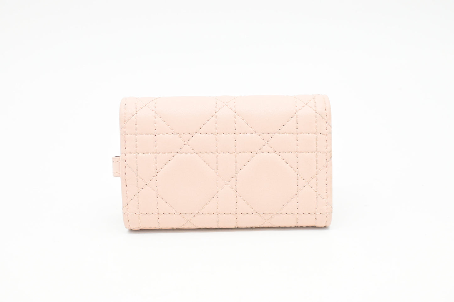 Dior Key Case in Light Pink Cannage Leather