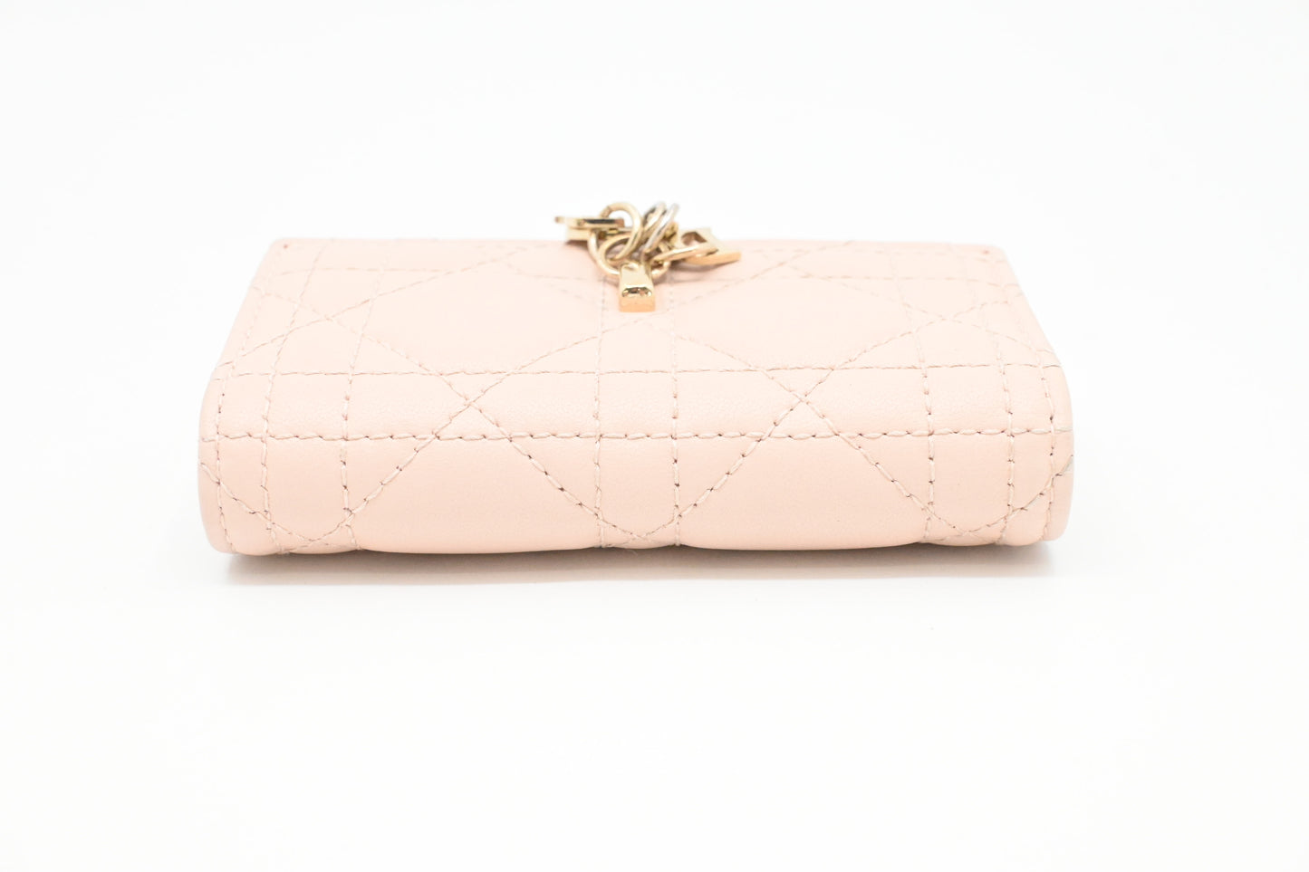 Dior Key Case in Light Pink Cannage Leather