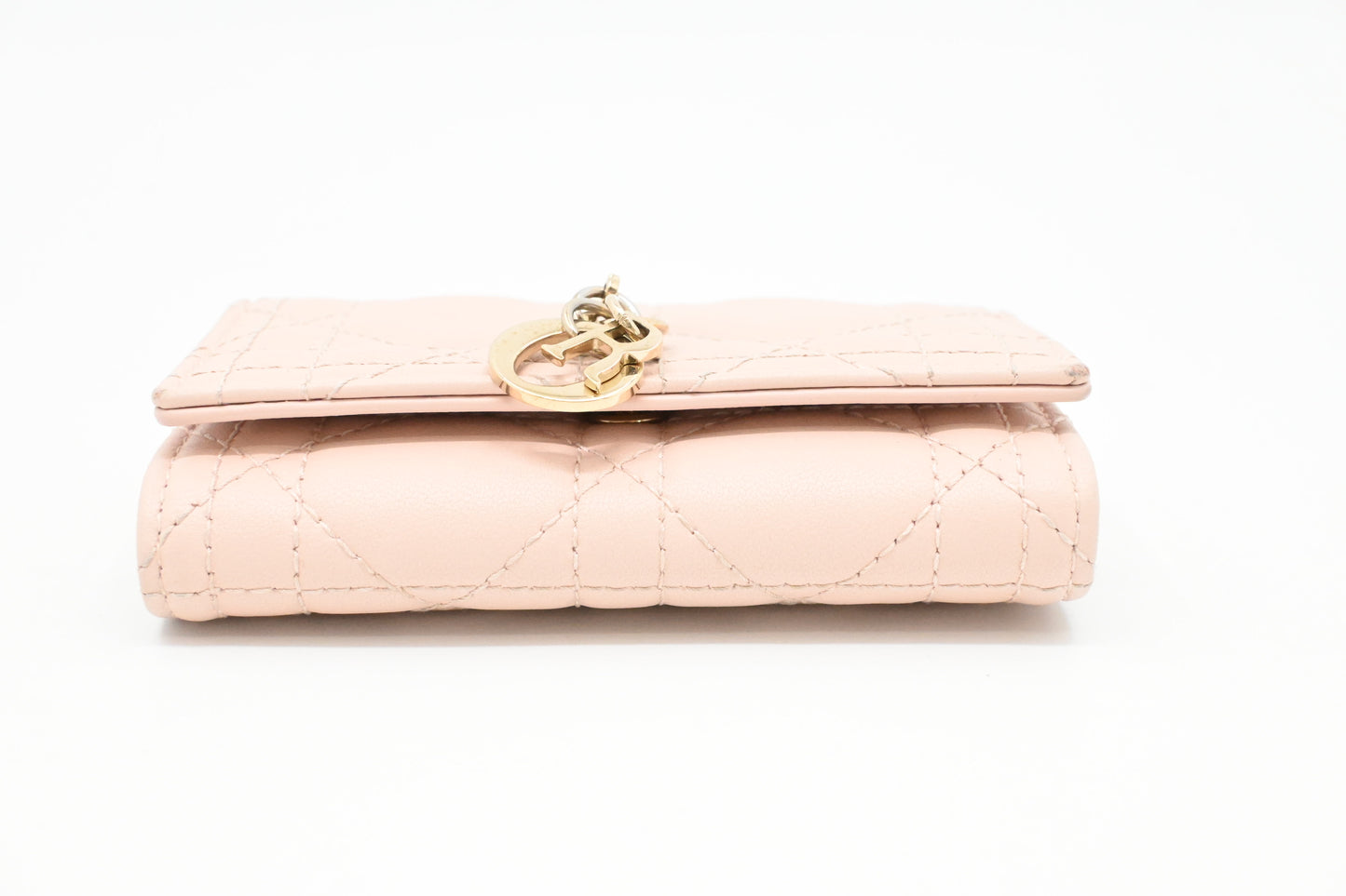 Dior Key Case in Light Pink Cannage Leather