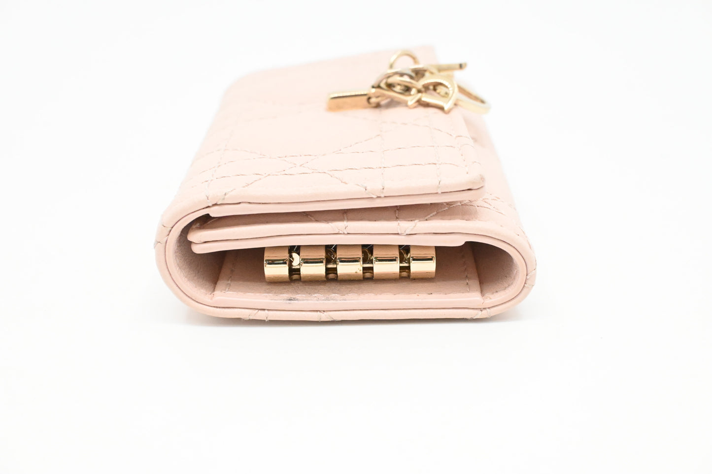Dior Key Case in Light Pink Cannage Leather