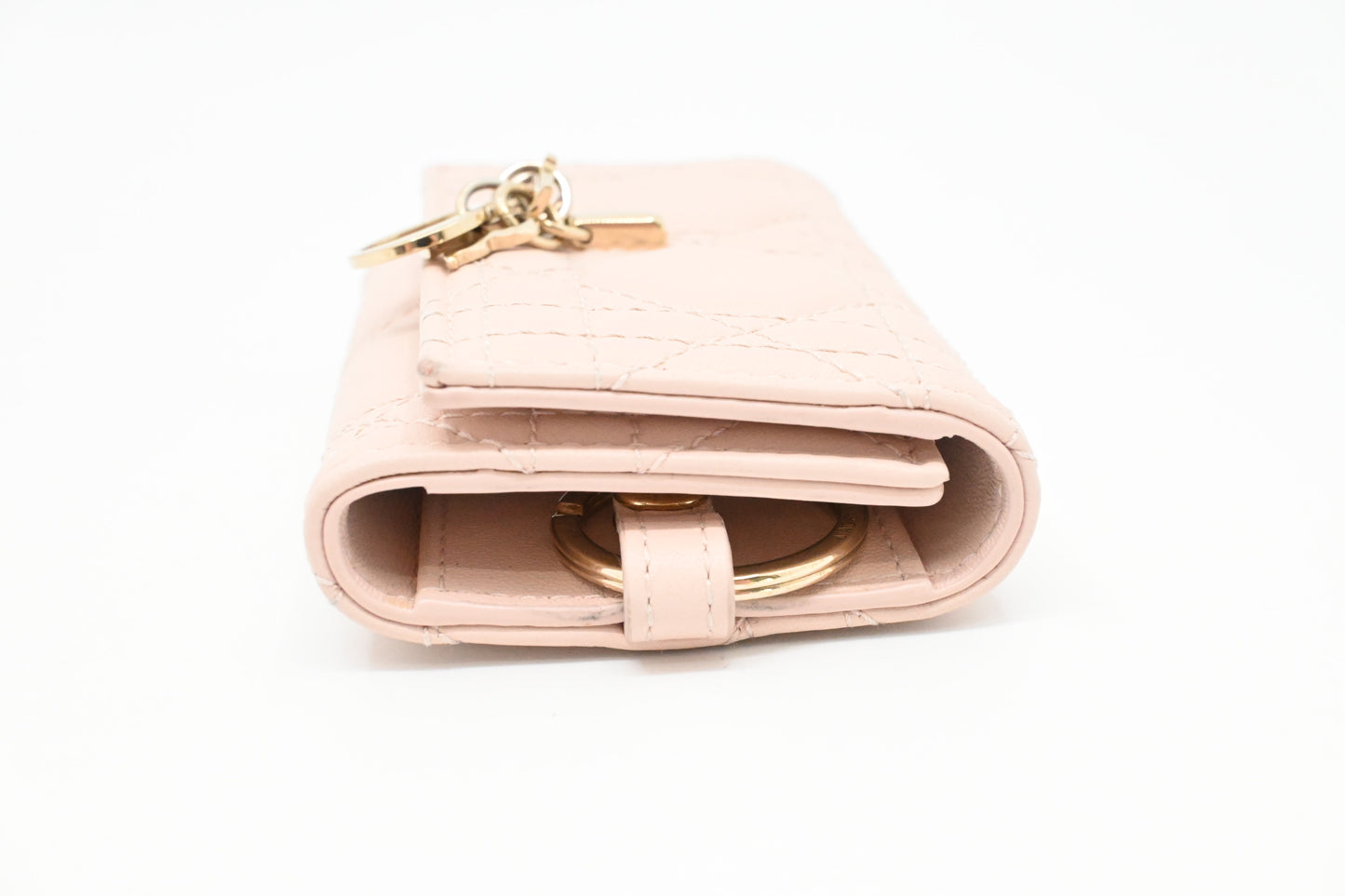 Dior Key Case in Light Pink Cannage Leather