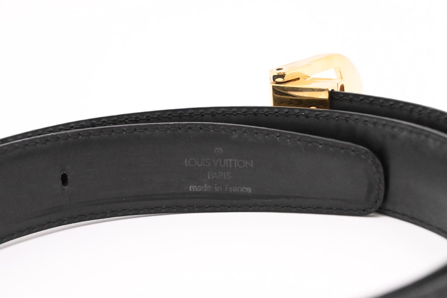 Louis Vuitton Belt in Black Epi Leather