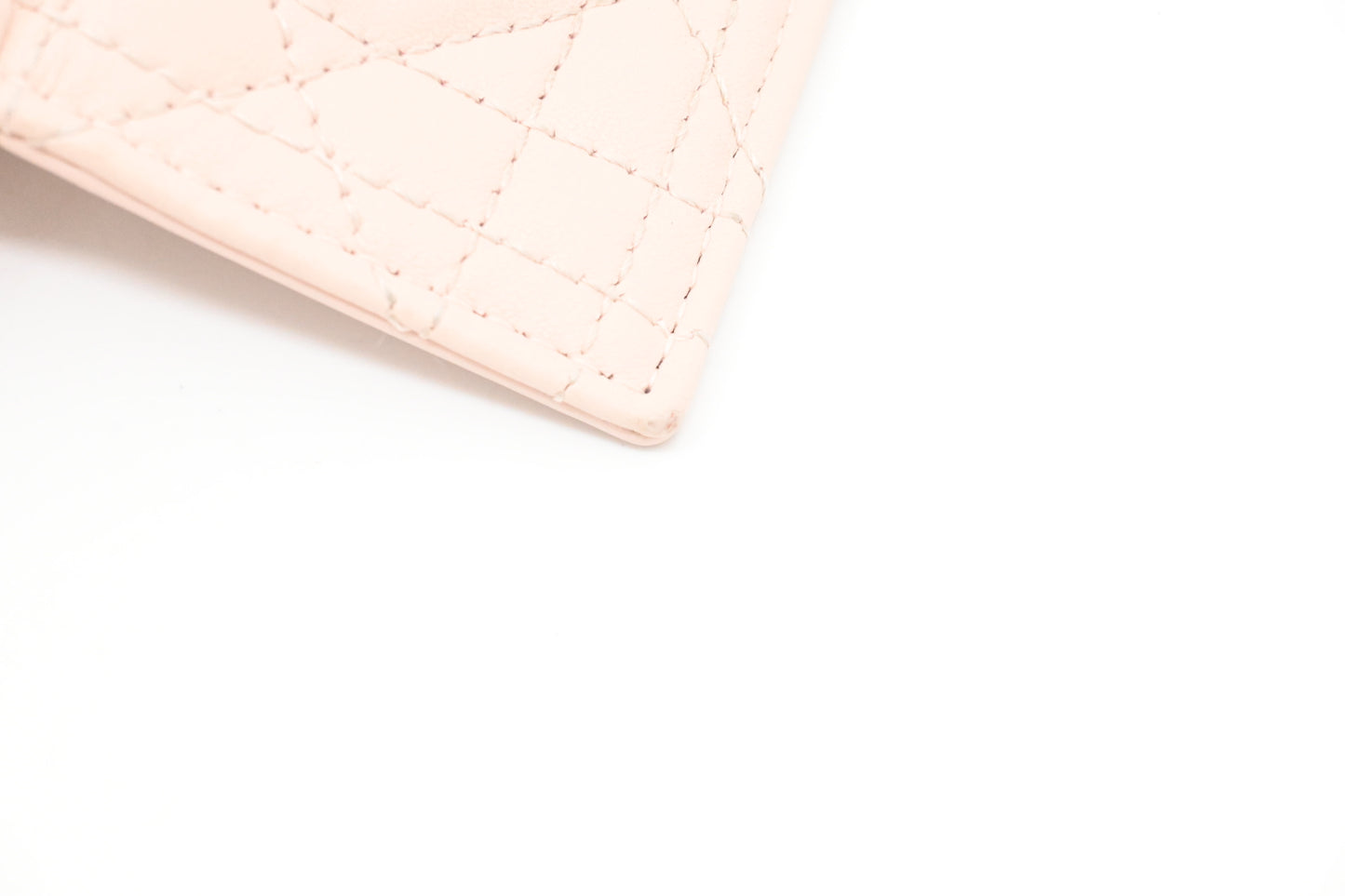 Dior Key Case in Light Pink Cannage Leather