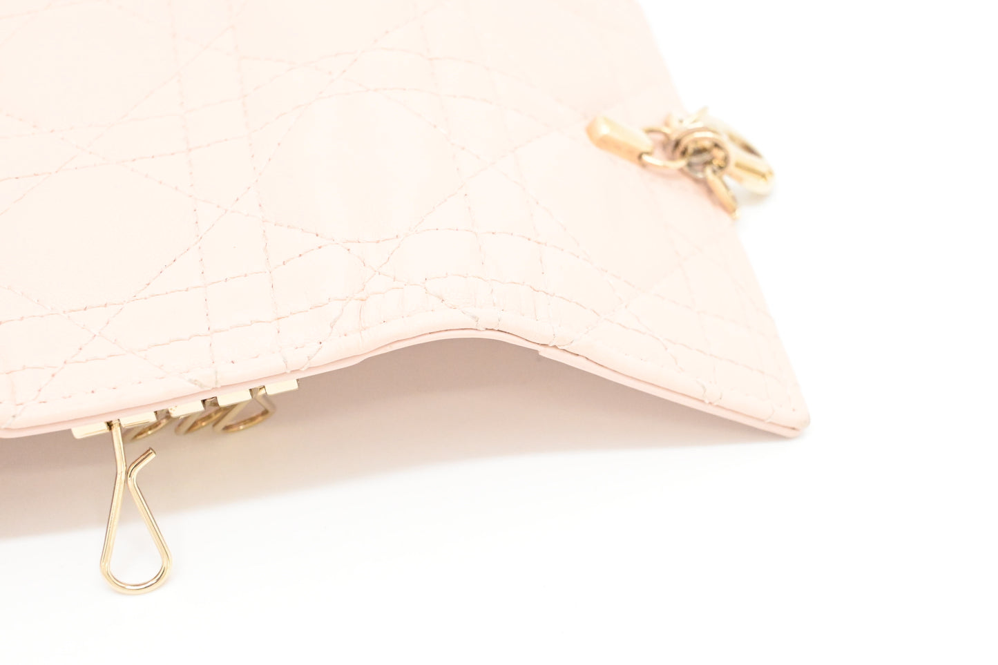 Dior Key Case in Light Pink Cannage Leather