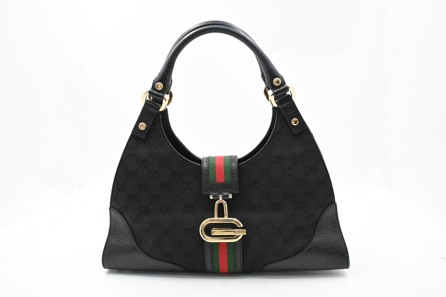 Gucci Junco Shoulder Bag in Black GG Canvas