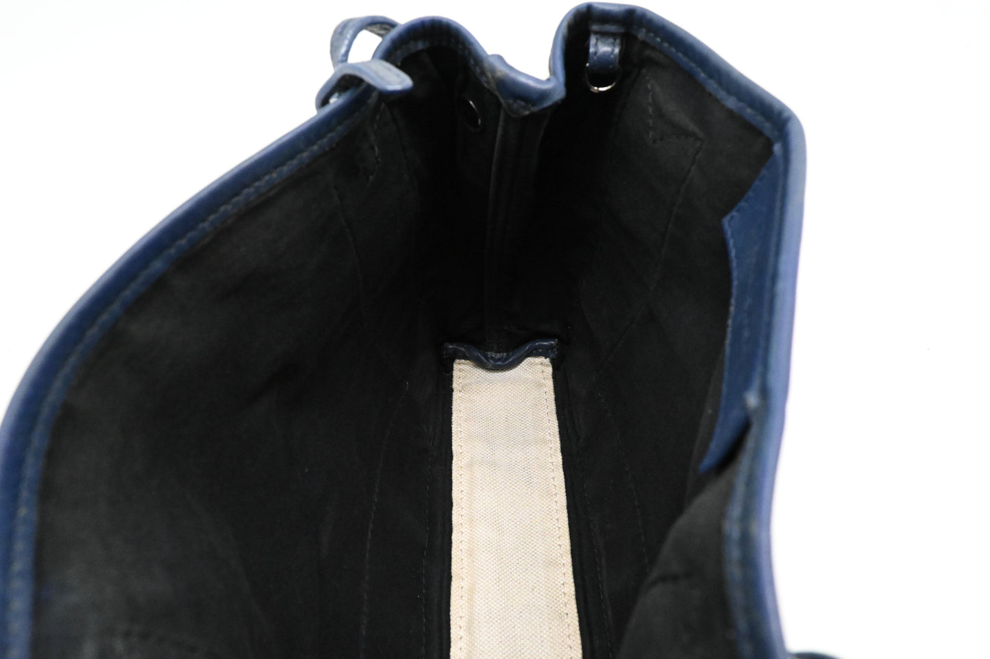 Balenciaga Cabas XS in White and Navy Blue Canvas