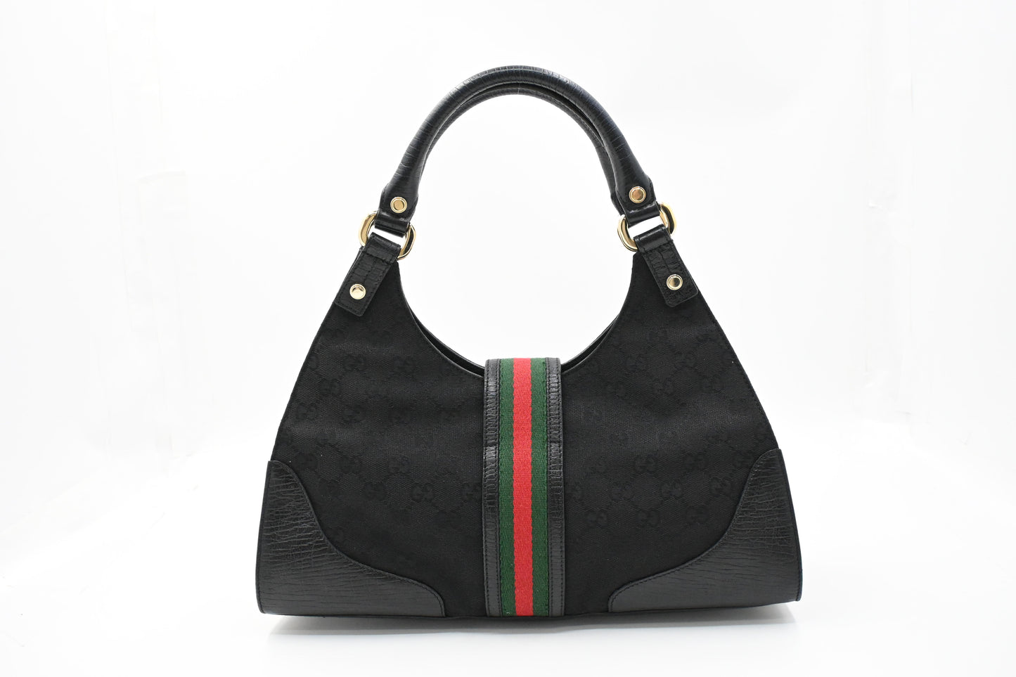 Gucci Junco Shoulder Bag in Black GG Canvas