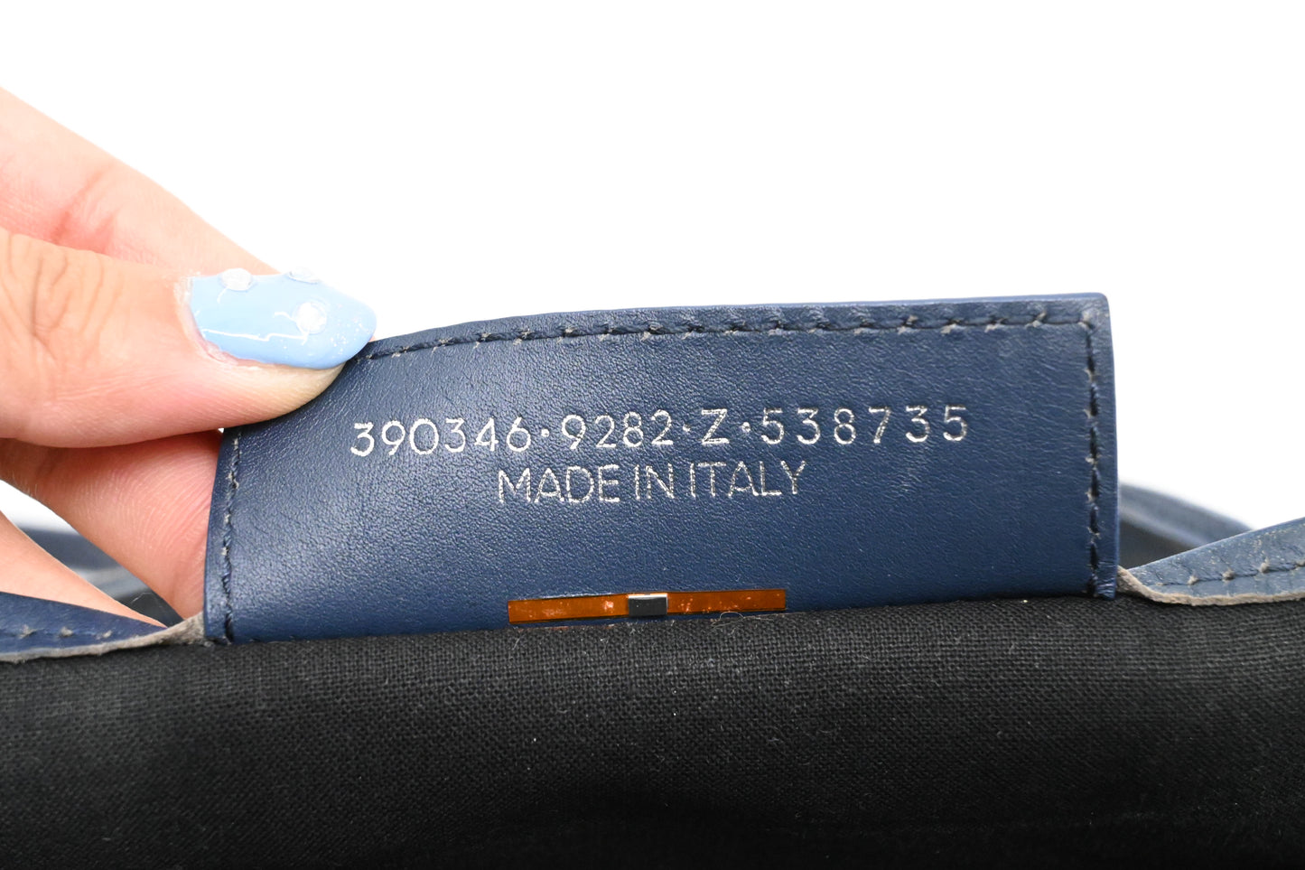 Balenciaga Cabas XS in White and Navy Blue Canvas