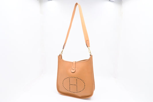 Hermes Evelyne GM in Brown Leather