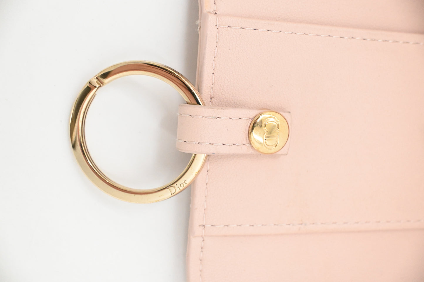Dior Key Case in Light Pink Cannage Leather