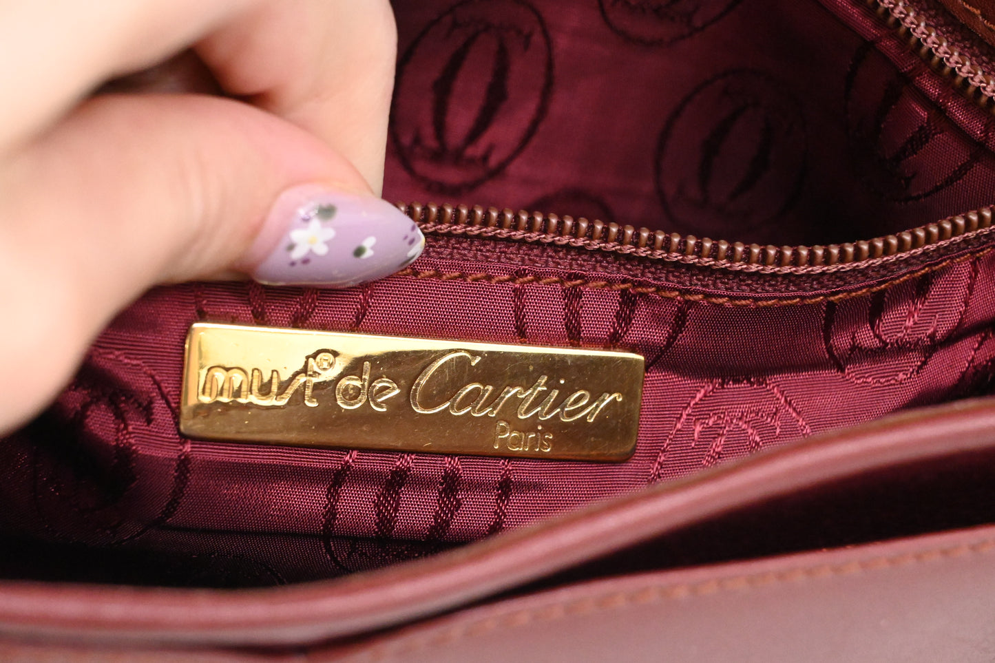 Cartier Crossbody in Burgundy Leather