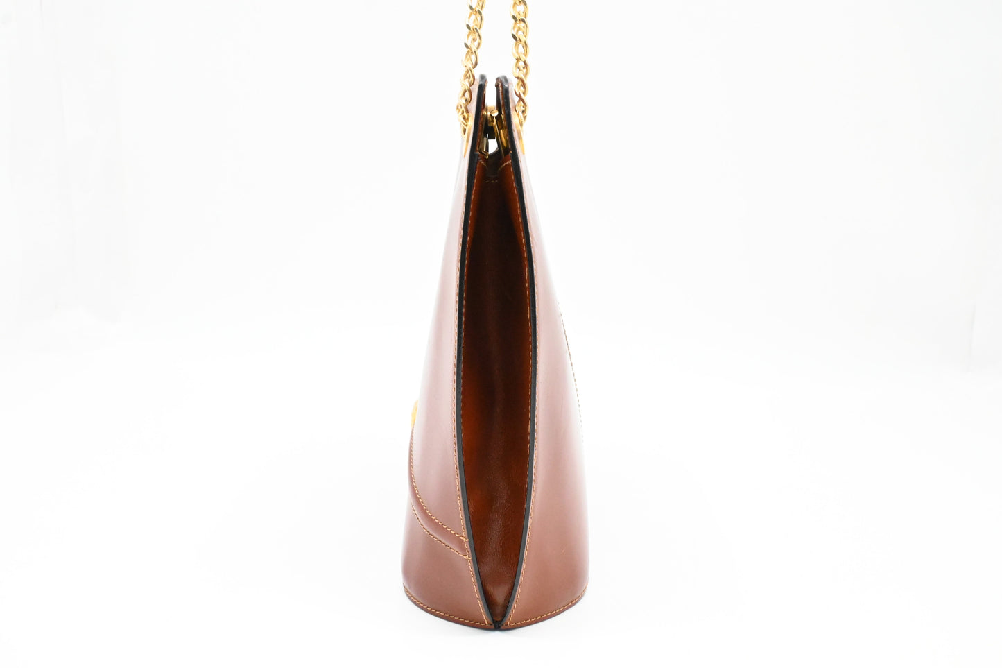 Bally Chain Shoulder Bag in Brown Leather