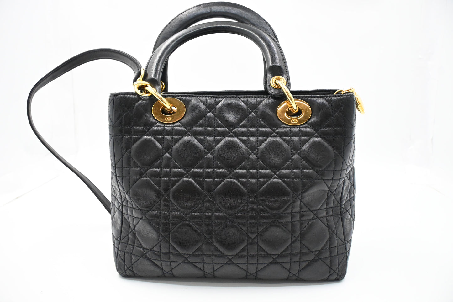 Dior Medium Lady Dior in Black Cannage Leather