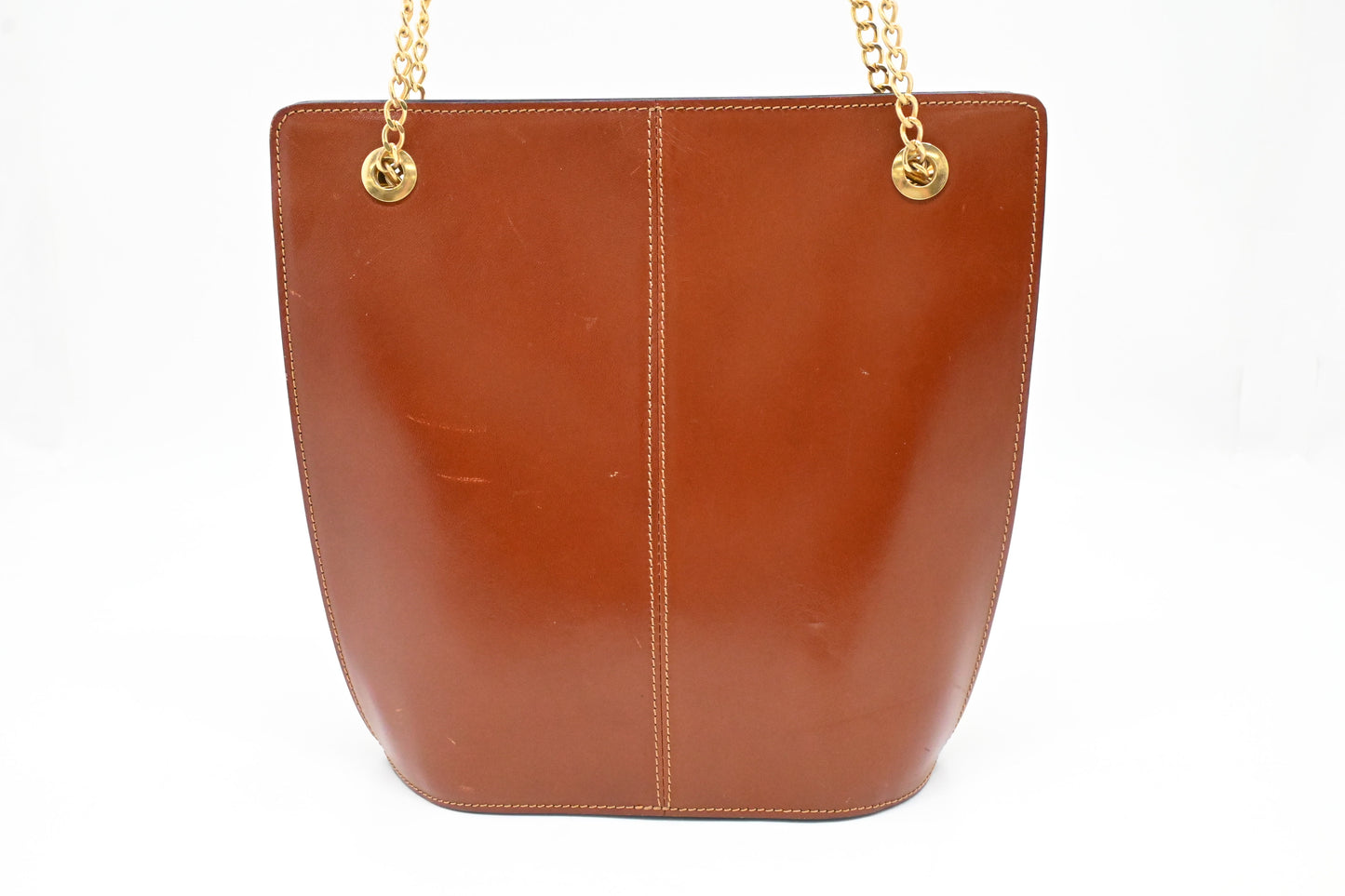 Bally Chain Shoulder Bag in Brown Leather