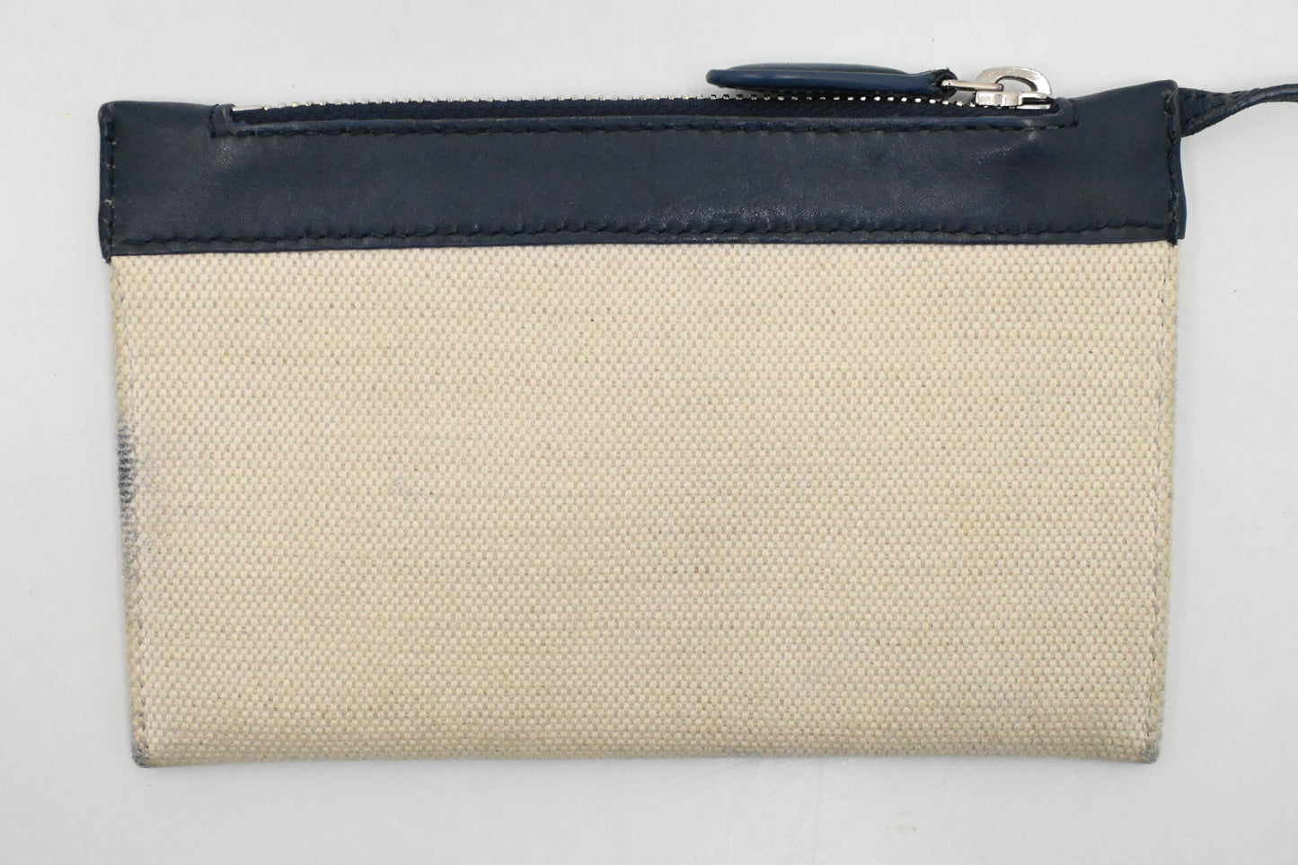 Balenciaga Cabas XS in White and Navy Blue Canvas