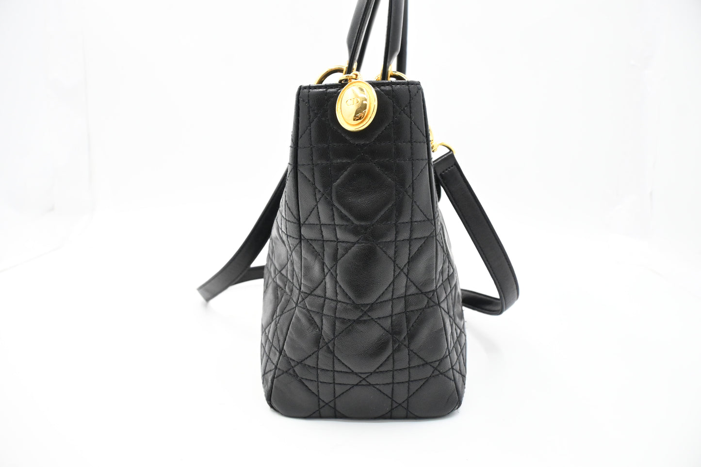 Dior Medium Lady Dior in Black Cannage Leather