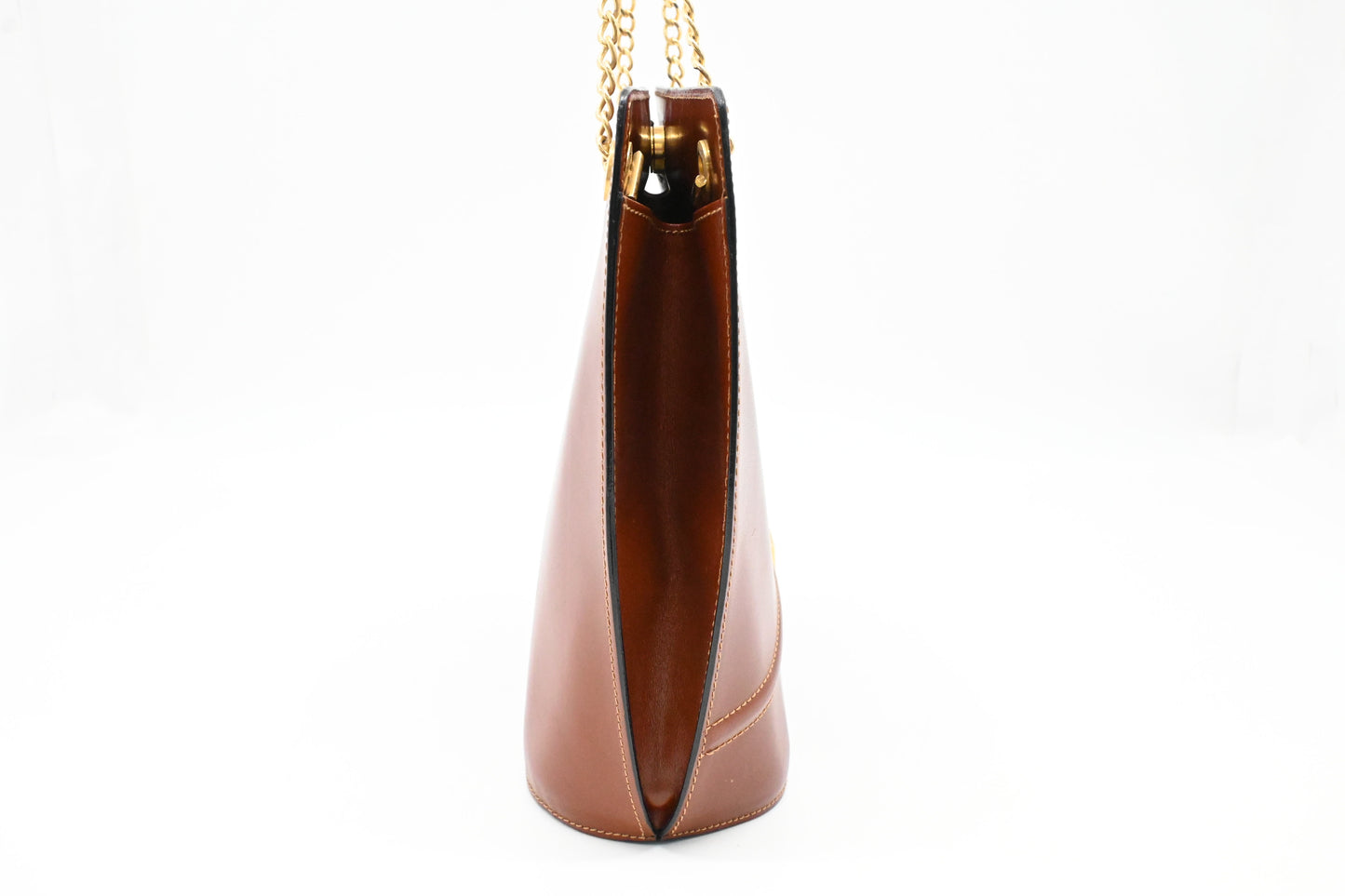 Bally Chain Shoulder Bag in Brown Leather