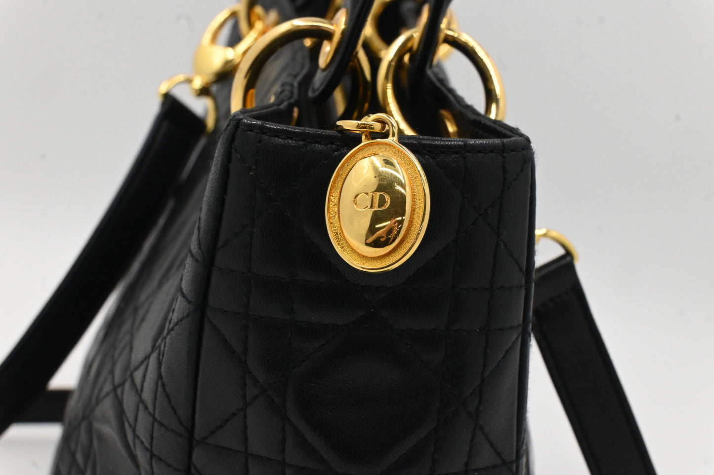 Dior Medium Lady Dior in Black Cannage Leather