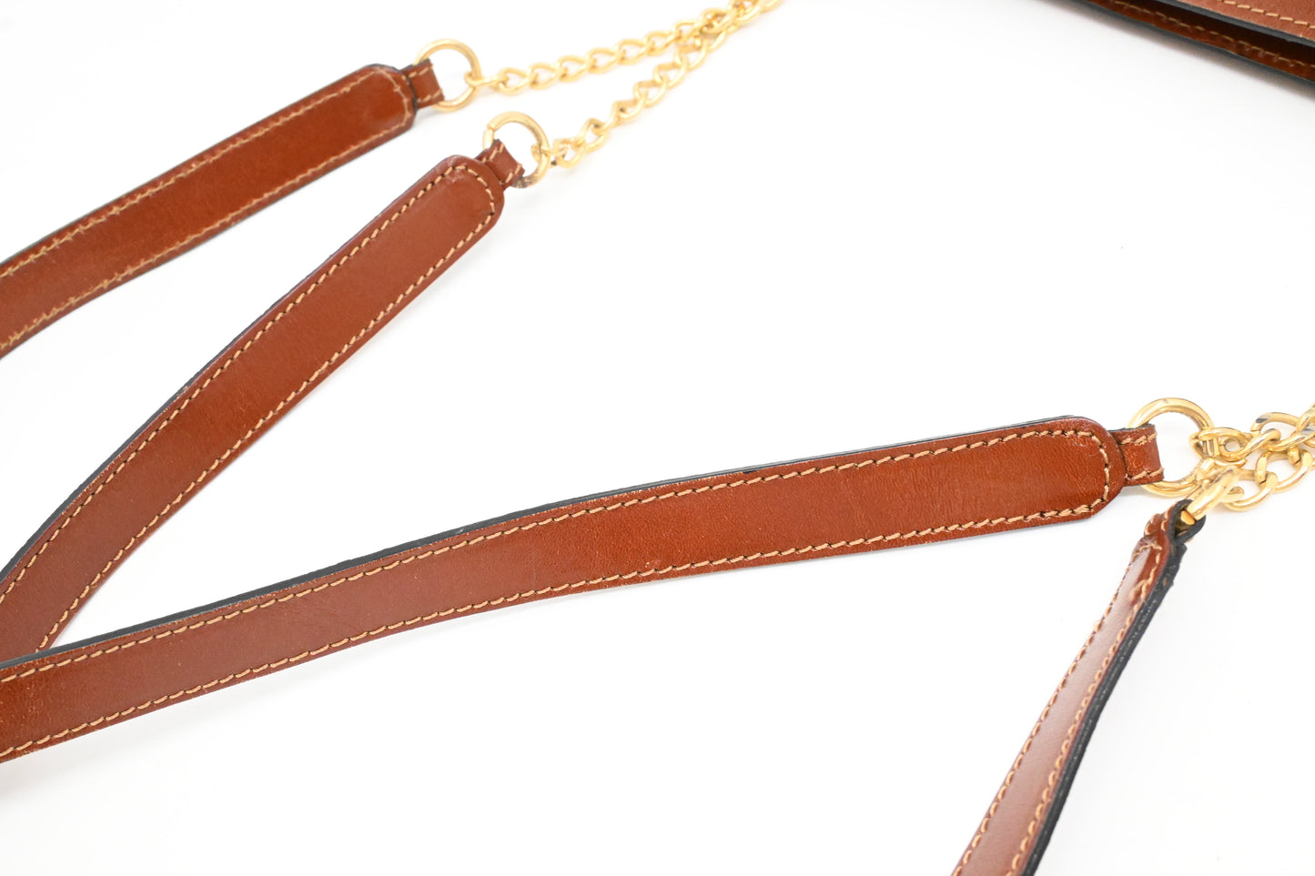 Bally Chain Shoulder Bag in Brown Leather