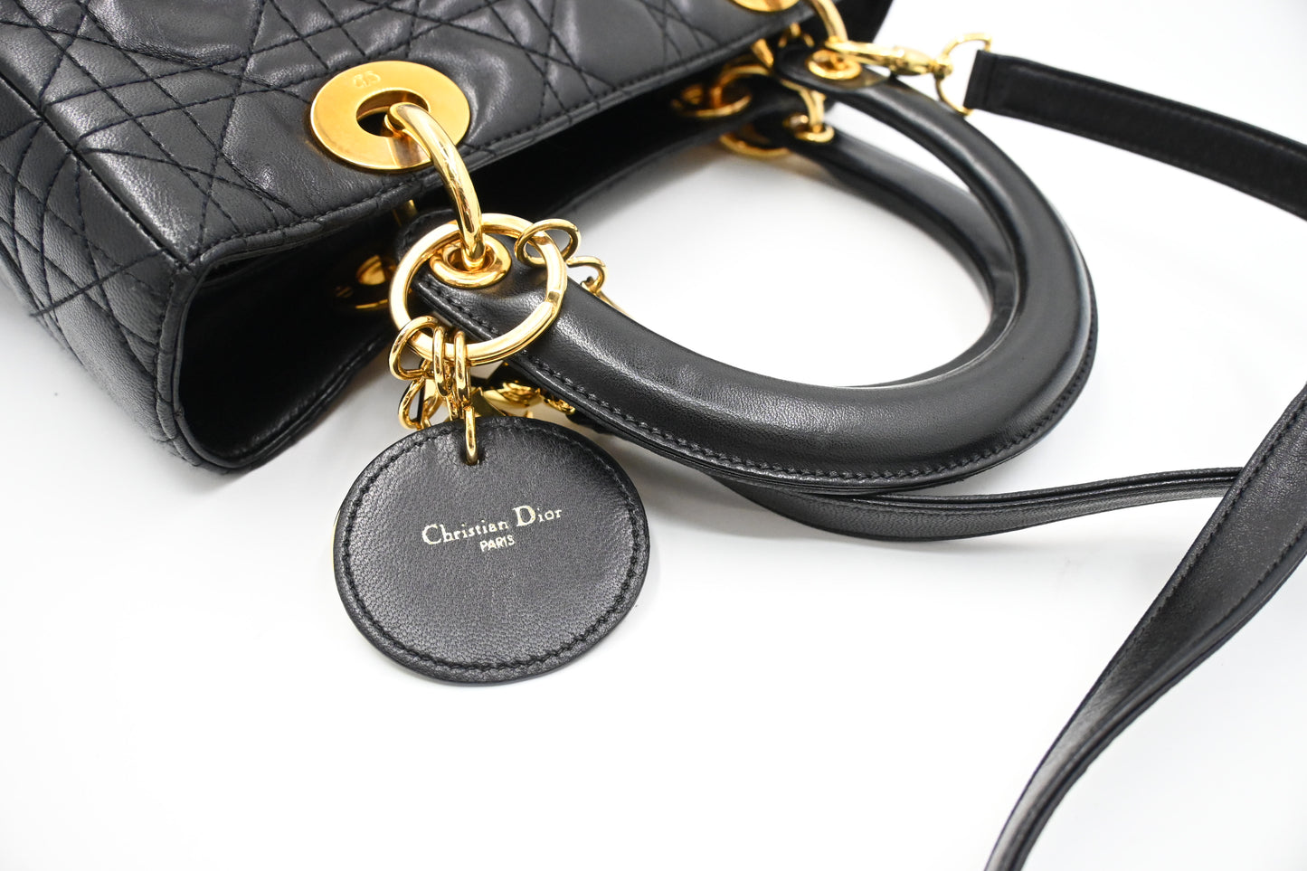 Dior Medium Lady Dior in Black Cannage Leather