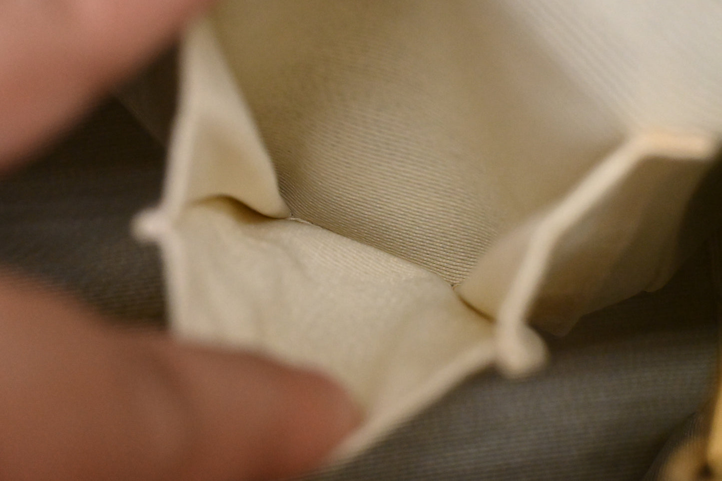 Ferragamo Shoulder Bag in Cream and Gold Canvas