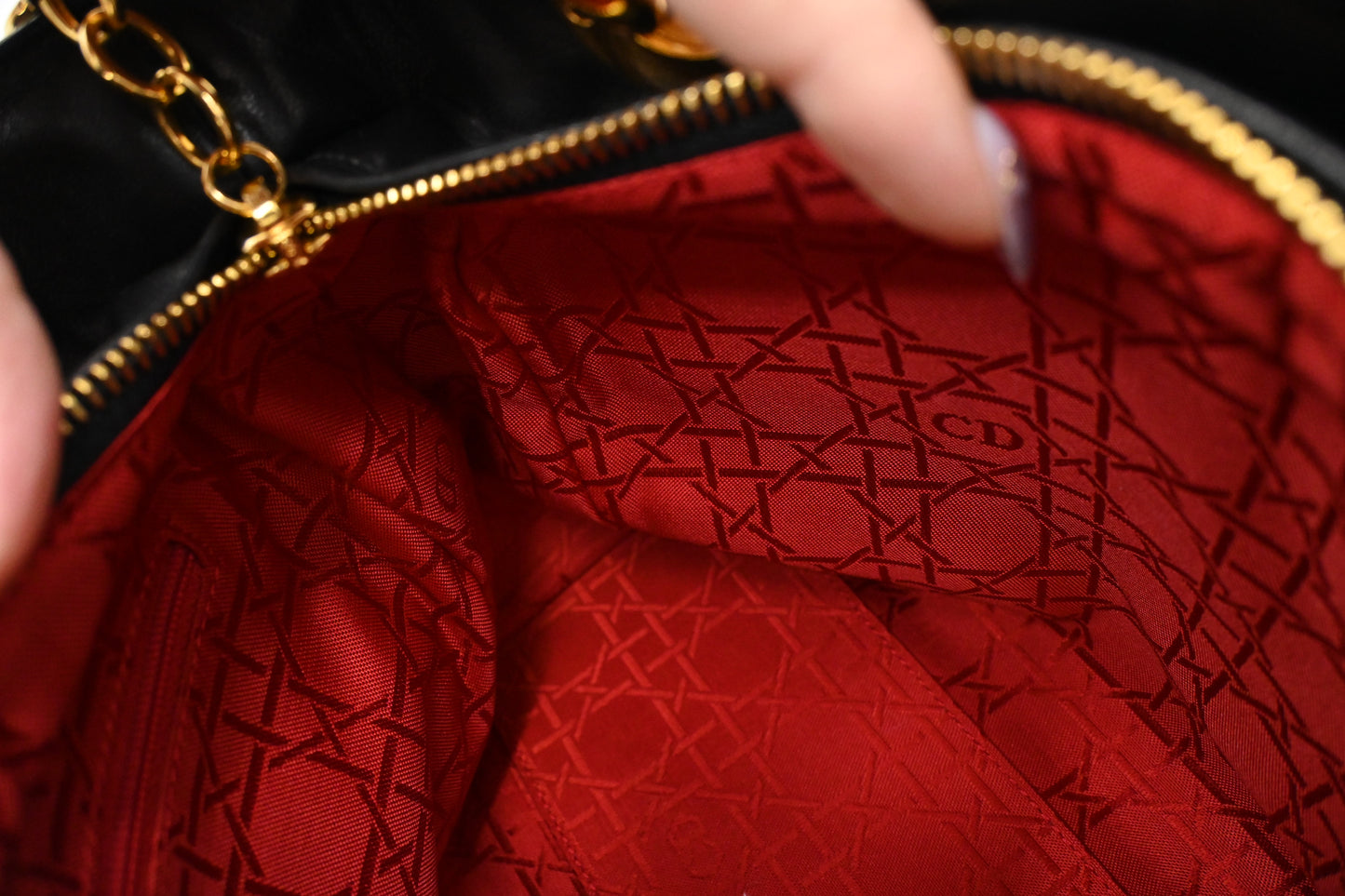 Dior Medium Lady Dior in Black Cannage Leather