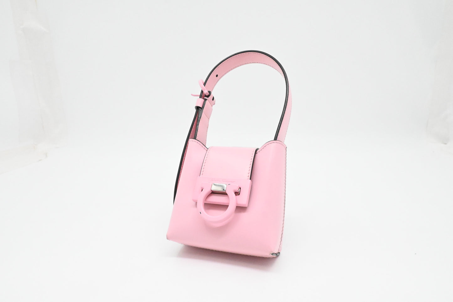Ferragamo Mini Trifolio Handbag in Pink Leather